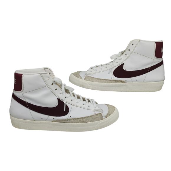 Nike Blazer Mid \'77 Shoes Mens 12 White Team Red Burgundy Maroon Leather Suede main image 5